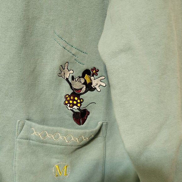 Vintage Mickey & Co-Mickey & Minnie Embroidered Fleece Sweater/Cardigan SIZE XL - Picture 3 of 5
